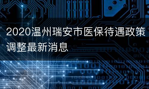 2020温州瑞安市医保待遇政策调整最新消息
