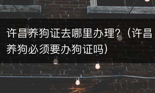 许昌养狗证去哪里办理?（许昌养狗必须要办狗证吗）
