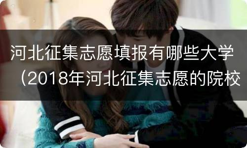 河北征集志愿填报有哪些大学（2018年河北征集志愿的院校有哪些）