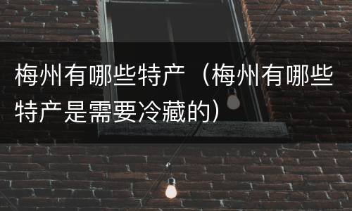 梅州有哪些特产（梅州有哪些特产是需要冷藏的）