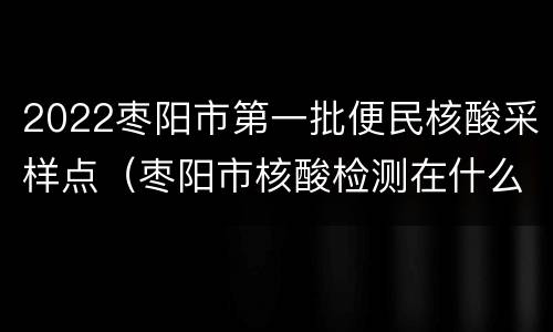 2022枣阳市第一批便民核酸采样点（枣阳市核酸检测在什么地址）