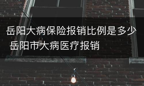 岳阳大病保险报销比例是多少 岳阳市大病医疗报销