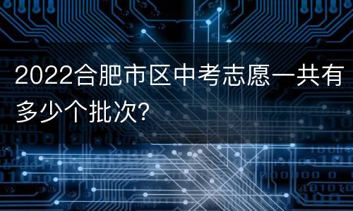 2022合肥市区中考志愿一共有多少个批次？