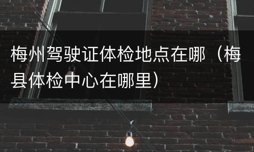 梅州驾驶证体检地点在哪（梅县体检中心在哪里）