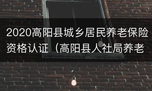 2020高阳县城乡居民养老保险资格认证（高阳县人社局养老保险）
