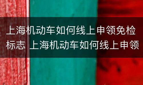 上海机动车如何线上申领免检标志 上海机动车如何线上申领免检标志视频