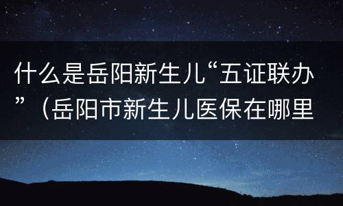 什么是岳阳新生儿“五证联办”（岳阳市新生儿医保在哪里办理）