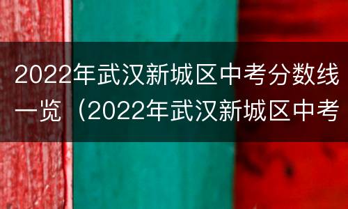 2022年武汉新城区中考分数线一览（2022年武汉新城区中考分数线一览表）