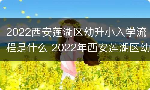 2022西安莲湖区幼升小入学流程是什么 2022年西安莲湖区幼升小最新政策