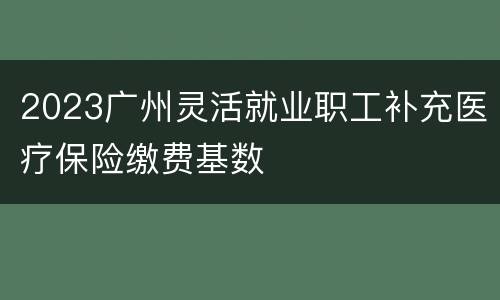 2023广州灵活就业职工补充医疗保险缴费基数