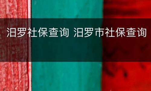 汨罗社保查询 汨罗市社保查询