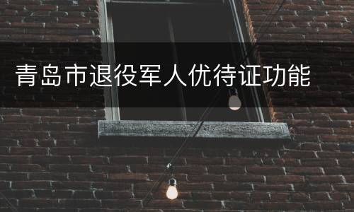 青岛市退役军人优待证功能