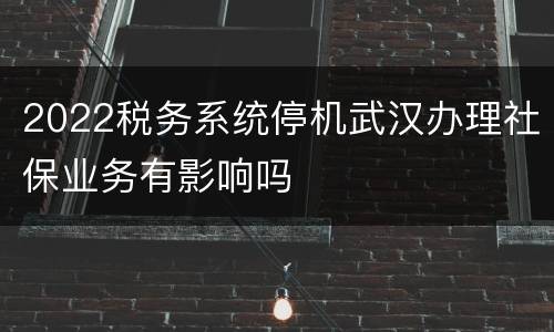 2022税务系统停机武汉办理社保业务有影响吗