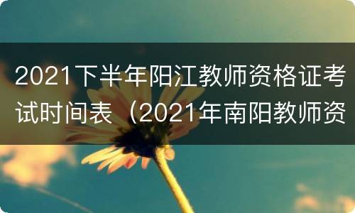 2021下半年阳江教师资格证考试时间表（2021年南阳教师资格证考试时间）