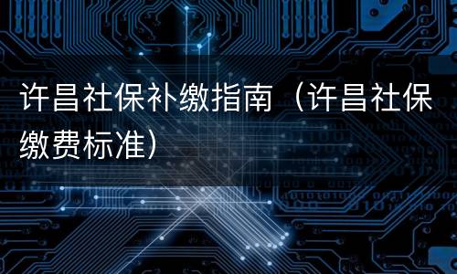 许昌社保补缴指南（许昌社保缴费标准）