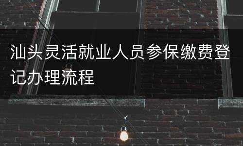 汕头灵活就业人员参保缴费登记办理流程