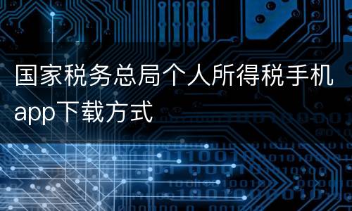 国家税务总局个人所得税手机app下载方式