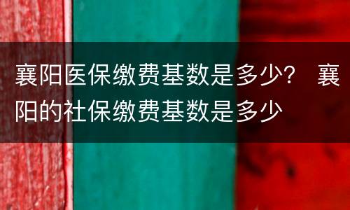 襄阳医保缴费基数是多少？ 襄阳的社保缴费基数是多少