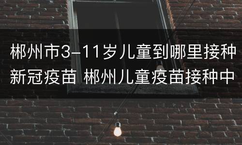 郴州市3-11岁儿童到哪里接种新冠疫苗 郴州儿童疫苗接种中心