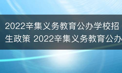 2022辛集义务教育公办学校招生政策 2022辛集义务教育公办学校招生政策公告