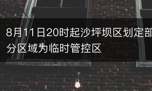 8月11日20时起沙坪坝区划定部分区域为临时管控区