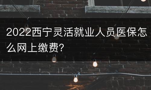 2022西宁灵活就业人员医保怎么网上缴费？