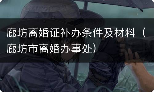 廊坊离婚证补办条件及材料（廊坊市离婚办事处）