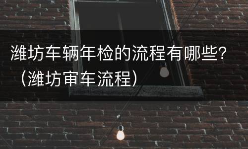 潍坊车辆年检的流程有哪些？（潍坊审车流程）