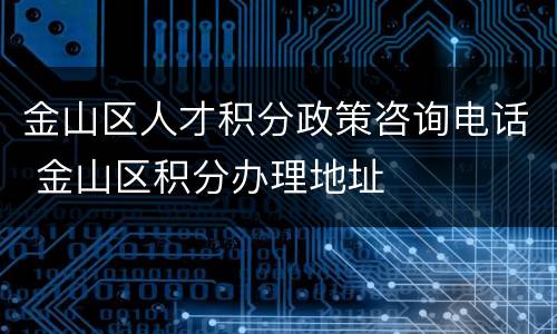金山区人才积分政策咨询电话 金山区积分办理地址