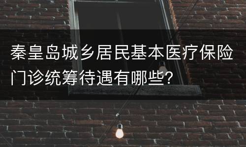 秦皇岛城乡居民基本医疗保险门诊统筹待遇有哪些？