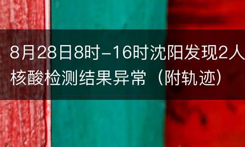8月28日8时-16时沈阳发现2人核酸检测结果异常（附轨迹）