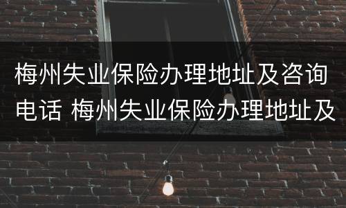 梅州失业保险办理地址及咨询电话 梅州失业保险办理地址及咨询电话是多少