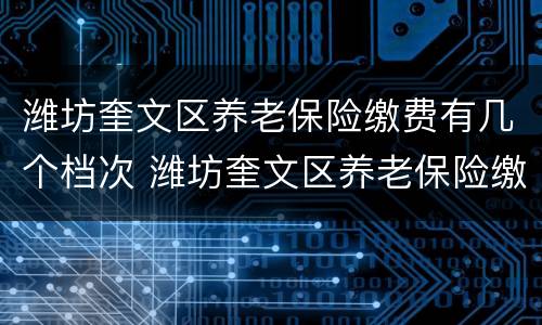 潍坊奎文区养老保险缴费有几个档次 潍坊奎文区养老保险缴费有几个档次的