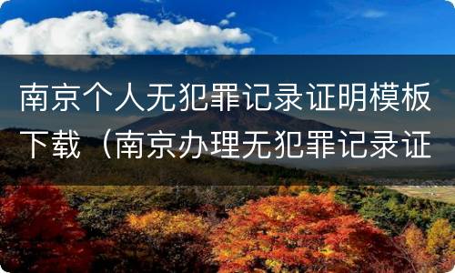 南京个人无犯罪记录证明模板下载（南京办理无犯罪记录证明需要什么材料）