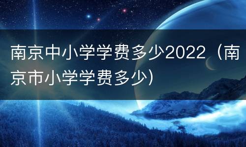 南京中小学学费多少2022（南京市小学学费多少）