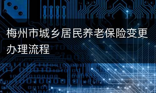 梅州市城乡居民养老保险变更办理流程