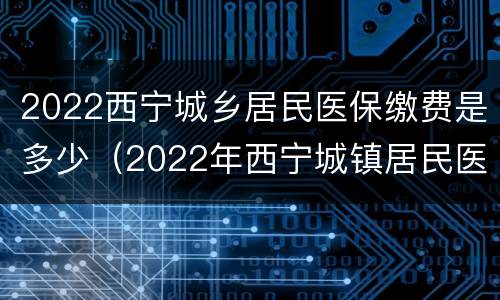 2022西宁城乡居民医保缴费是多少（2022年西宁城镇居民医保缴费）