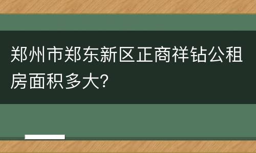 郑州市郑东新区正商祥钻公租房面积多大？