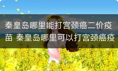 秦皇岛哪里能打宫颈癌二价疫苗 秦皇岛哪里可以打宫颈癌疫苗
