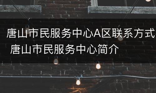唐山市民服务中心A区联系方式 唐山市民服务中心简介