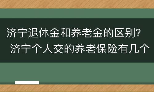 济宁退休金和养老金的区别？ 济宁个人交的养老保险有几个档次