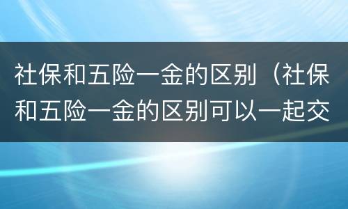 社保和五险一金的区别（社保和五险一金的区别可以一起交吗）