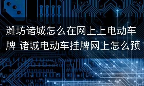 潍坊诸城怎么在网上上电动车牌 诸城电动车挂牌网上怎么预约