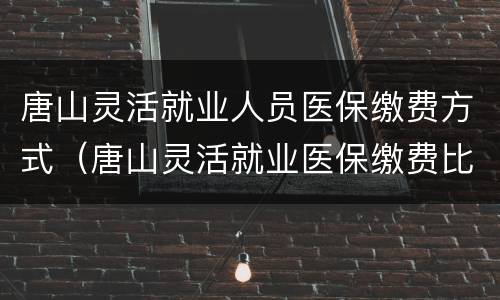 唐山灵活就业人员医保缴费方式（唐山灵活就业医保缴费比例）