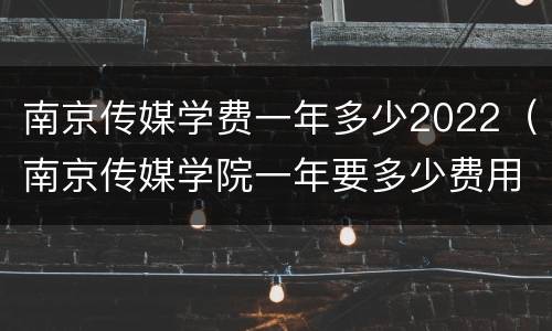 南京传媒学费一年多少2022（南京传媒学院一年要多少费用设计类收费贵吗）