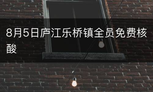 8月5日庐江乐桥镇全员免费核酸