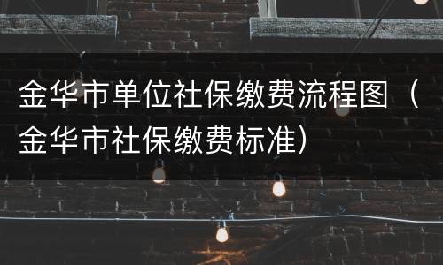 金华市单位社保缴费流程图（金华市社保缴费标准）