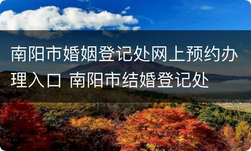 南阳市婚姻登记处网上预约办理入口 南阳市结婚登记处