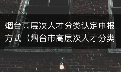 烟台高层次人才分类认定申报方式（烟台市高层次人才分类认定办法）