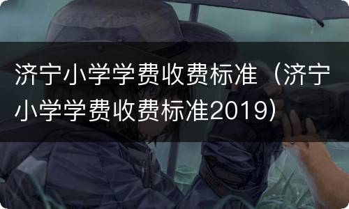济宁小学学费收费标准（济宁小学学费收费标准2019）